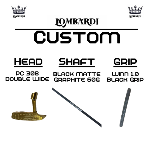 Putter de golf de hoja doble ancha Lombardi Golf Custom Gold PC-308