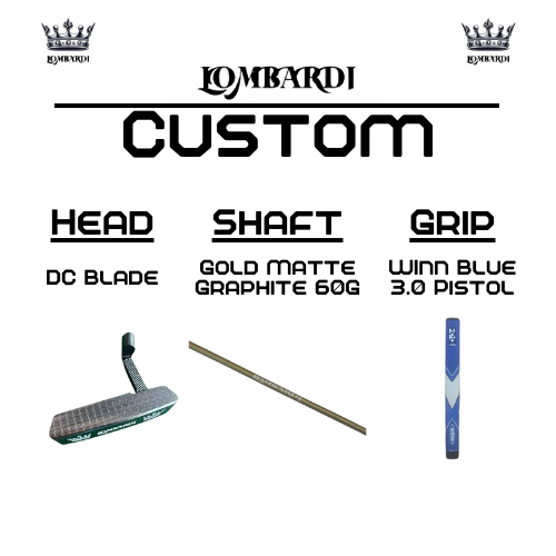 Putter de golf con hoja DC personalizada en color plateado de Lombardi Golf