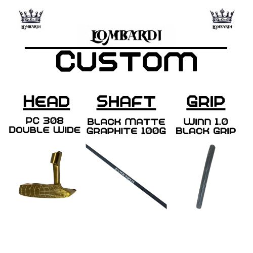 Putter de golf de hoja doble ancha Lombardi Golf Custom Gold PC-308