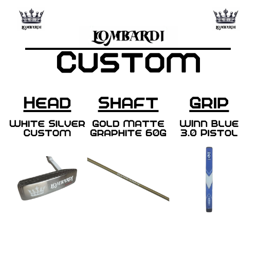Putter de golf con hoja DC personalizada en color plateado de Lombardi Golf