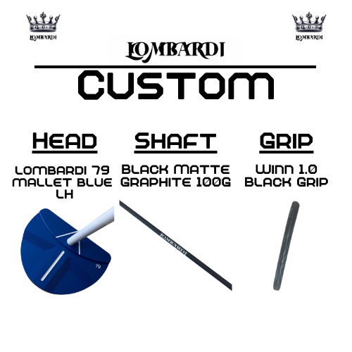 Lombardi Golf Custom Blue 79 Left-Handed Mallet Golf Putter