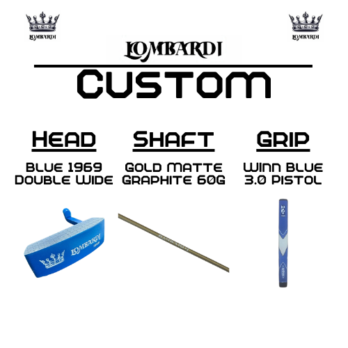 Putter de golf Lombardi Golf Custom Blue 1969 de hoja doble y ancha