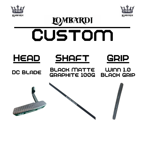 Putter de golf con hoja DC personalizada en color plateado de Lombardi Golf