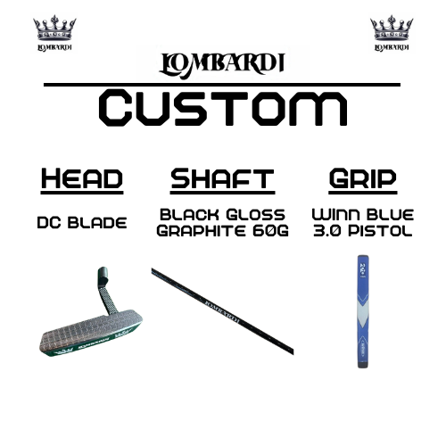 Putter de golf con hoja DC personalizada en color plateado de Lombardi Golf