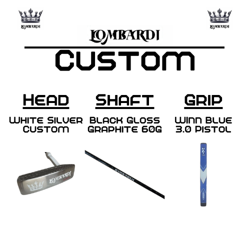 Putter de golf con hoja DC personalizada en color plateado de Lombardi Golf