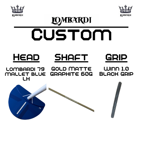 Lombardi Golf Custom Blue 79 Left-Handed Mallet Golf Putter