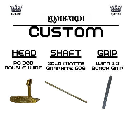 Putter de golf de hoja doble ancha Lombardi Golf Custom Gold PC-308
