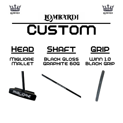 Lombardi Golf Custom Black Migliore Mallet Golf Putter