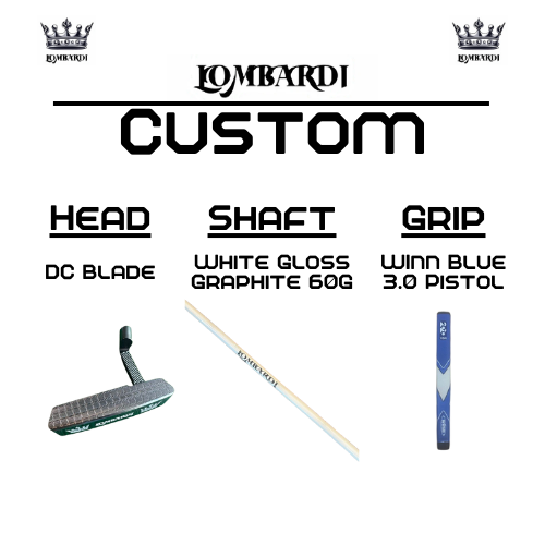 Putter de golf con hoja DC personalizada en color plateado de Lombardi Golf