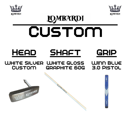 Putter de golf con hoja DC personalizada en color plateado de Lombardi Golf