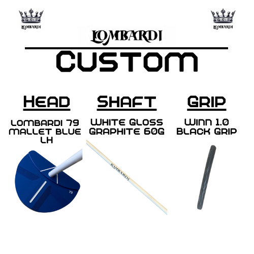 Lombardi Golf Custom Blue 79 Left-Handed Mallet Golf Putter