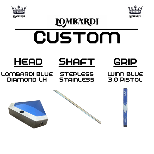 Lombardi Golf Custom Blue Diamond Left Hand Mallet Golf Putter