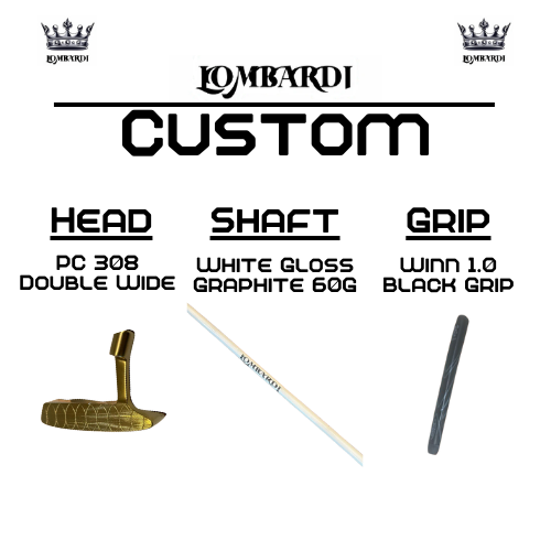 Putter de golf de hoja doble ancha Lombardi Golf Custom Gold PC-308