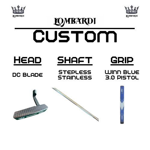 Putter de golf con hoja DC personalizada en color plateado de Lombardi Golf