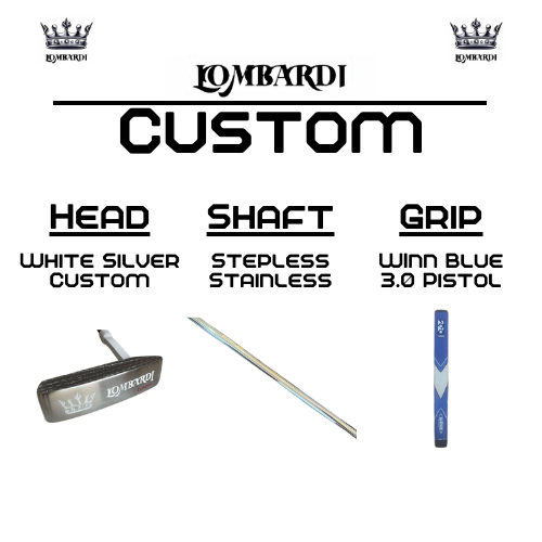 Putter de golf con hoja DC personalizada en color plateado de Lombardi Golf