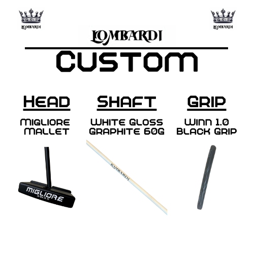 Lombardi Golf Custom Black Migliore Mallet Golf Putter