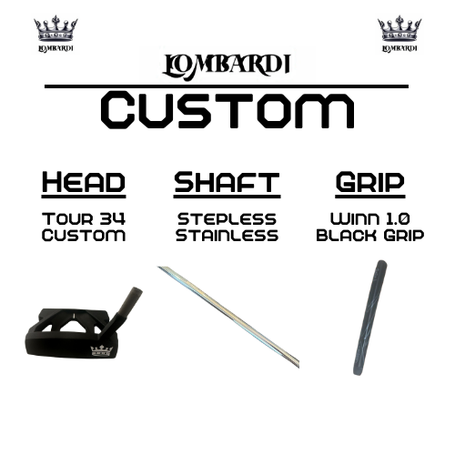 Putter de golf Lombardi Golf Custom Tour 34 Mallet en color negro