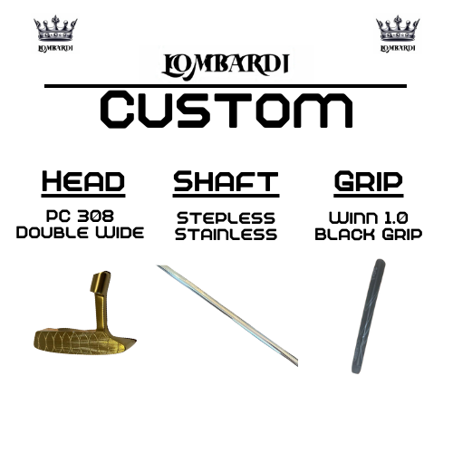 Putter de golf de hoja doble ancha Lombardi Golf Custom Gold PC-308