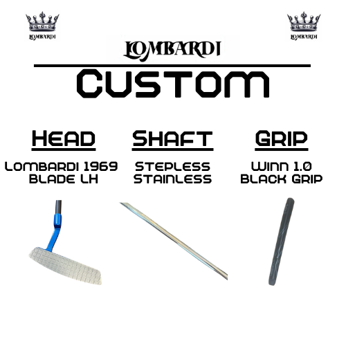 Lombardi Golf Custom Blue 1969 Double Wide Blade Left Hand Golf Putter