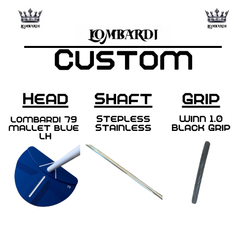 Lombardi Golf Custom Blue 79 Left-Handed Mallet Golf Putter