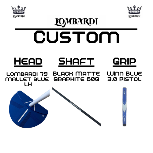Lombardi Golf Custom Blue 79 Left-Handed Mallet Golf Putter