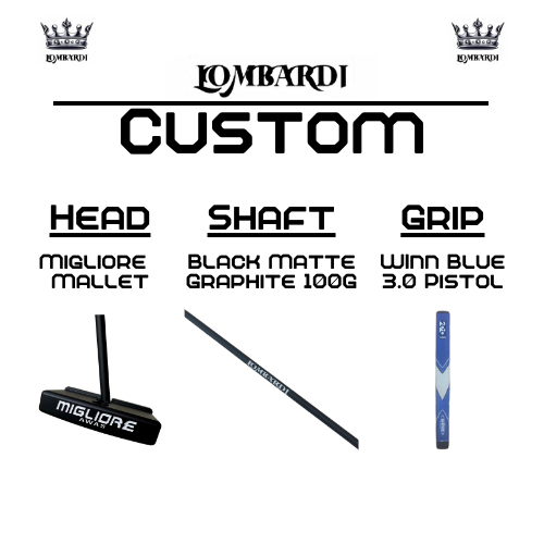 Lombardi Golf Custom Black Migliore Mallet Golf Putter