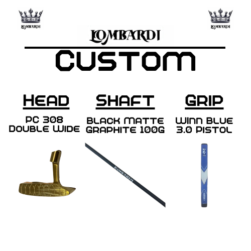 Putter de golf de hoja doble ancha Lombardi Golf Custom Gold PC-308