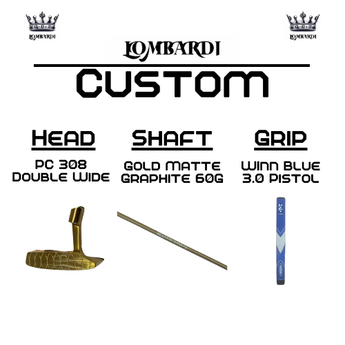 Putter de golf de hoja doble ancha Lombardi Golf Custom Gold PC-308