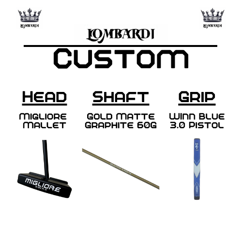 Lombardi Golf Custom Black Migliore Mallet Golf Putter