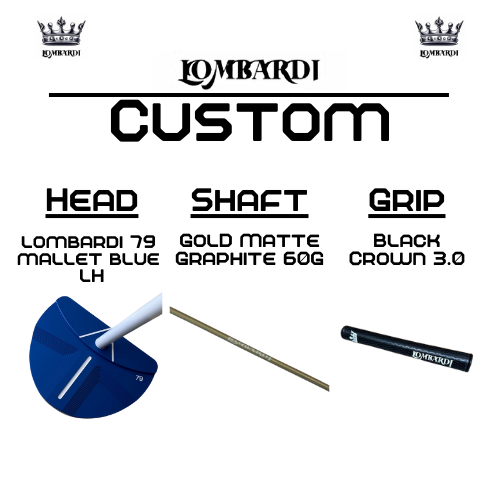 Lombardi Golf Custom Blue 79 Left-Handed Mallet Golf Putter