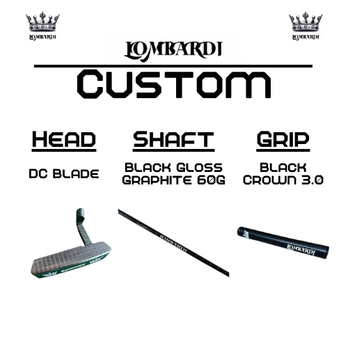 Putter de golf con hoja DC personalizada en color plateado de Lombardi Golf