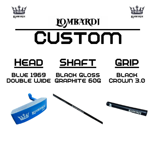 Putter de golf Lombardi Golf Custom Blue 1969 de hoja doble y ancha