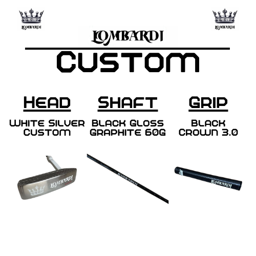 Putter de golf con hoja DC personalizada en color plateado de Lombardi Golf