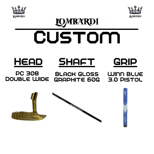 Putter de golf de hoja doble ancha Lombardi Golf Custom Gold PC-308