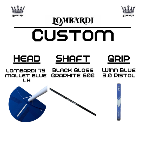 Lombardi Golf Custom Blue 79 Left-Handed Mallet Golf Putter