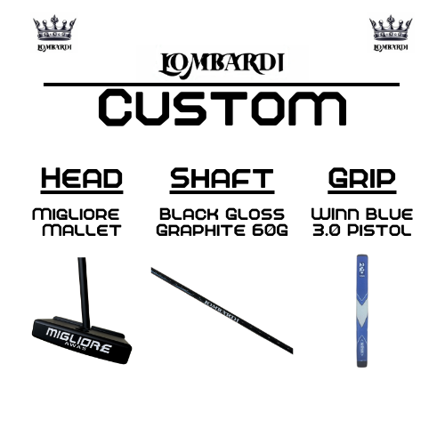 Lombardi Golf Custom Black Migliore Mallet Golf Putter