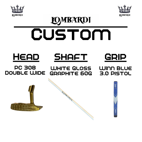 Putter de golf de hoja doble ancha Lombardi Golf Custom Gold PC-308
