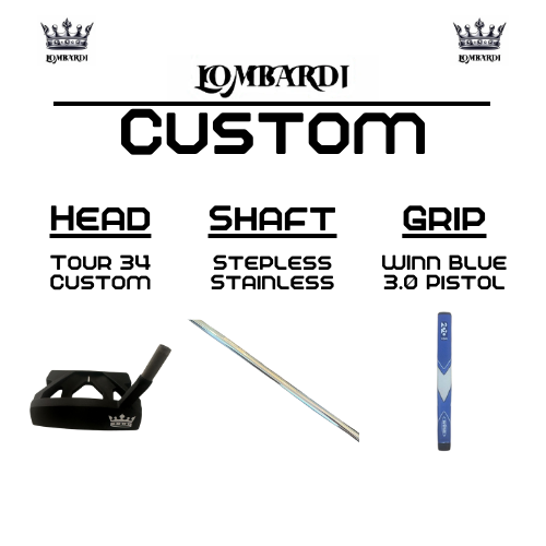 Putter de golf Lombardi Golf Custom Tour 34 Mallet en color negro