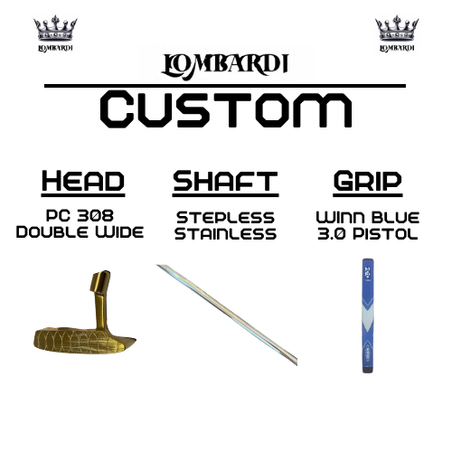 Putter de golf de hoja doble ancha Lombardi Golf Custom Gold PC-308