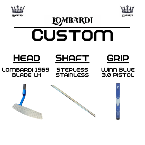 Lombardi Golf Custom Blue 1969 Double Wide Blade Left Hand Golf Putter