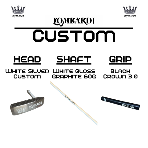 Putter de golf con hoja DC personalizada en color plateado de Lombardi Golf