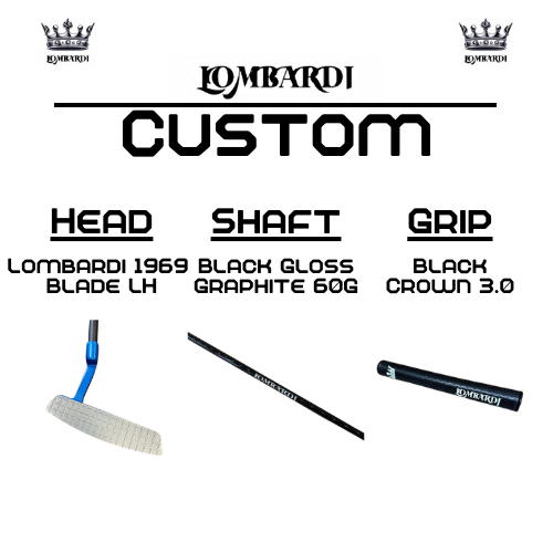 Lombardi Golf Custom Blue 1969 Double Wide Blade Left Hand Golf Putter