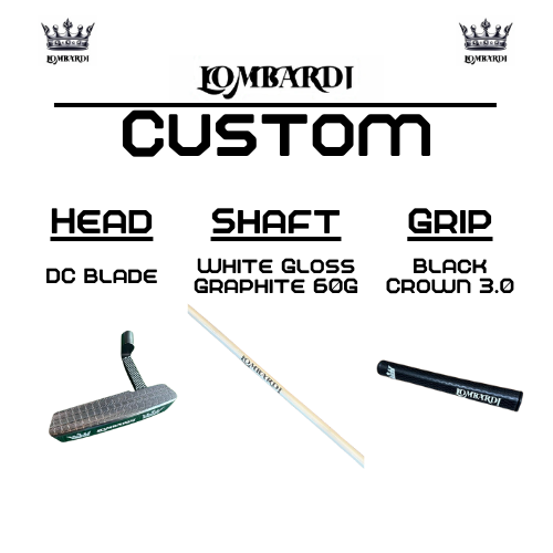 Putter de golf con hoja DC personalizada en color plateado de Lombardi Golf