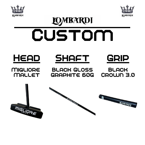 Lombardi Golf Custom Black Migliore Mallet Golf Putter