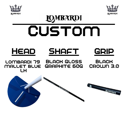 Lombardi Golf Custom Blue 79 Left-Handed Mallet Golf Putter