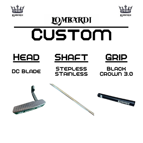 Putter de golf con hoja DC personalizada en color plateado de Lombardi Golf