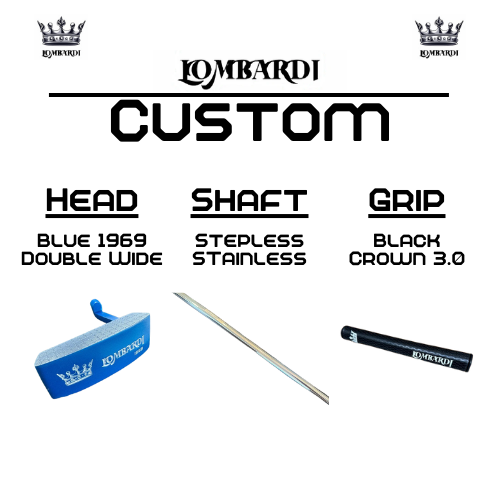 Putter de golf Lombardi Golf Custom Blue 1969 de hoja doble y ancha
