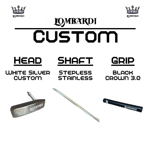 Putter de golf con hoja DC personalizada en color plateado de Lombardi Golf