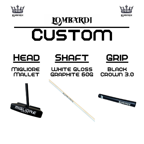Lombardi Golf Custom Black Migliore Mallet Golf Putter