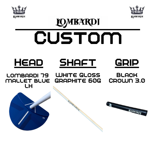 Lombardi Golf Custom Blue 79 Left-Handed Mallet Golf Putter